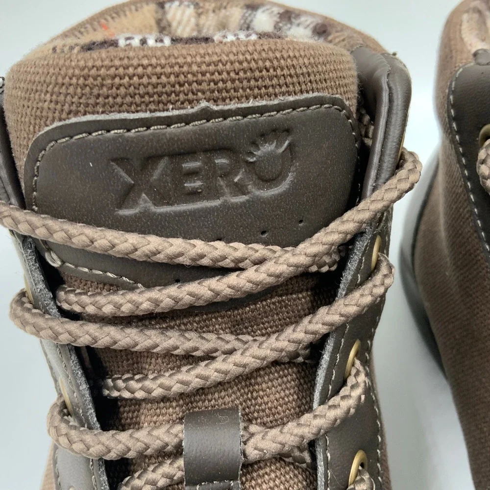 Xero Shoes Denver Mens 8 Brown Canvas Minimalist Barefoot Winter Boots F220615W